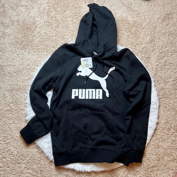 NWT Men/Women Classic Puma Logo Hoodie | Size Medium | Black - Picture 1 of 5